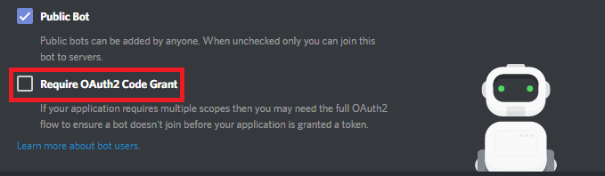 Untick OAuth2 Code Grant