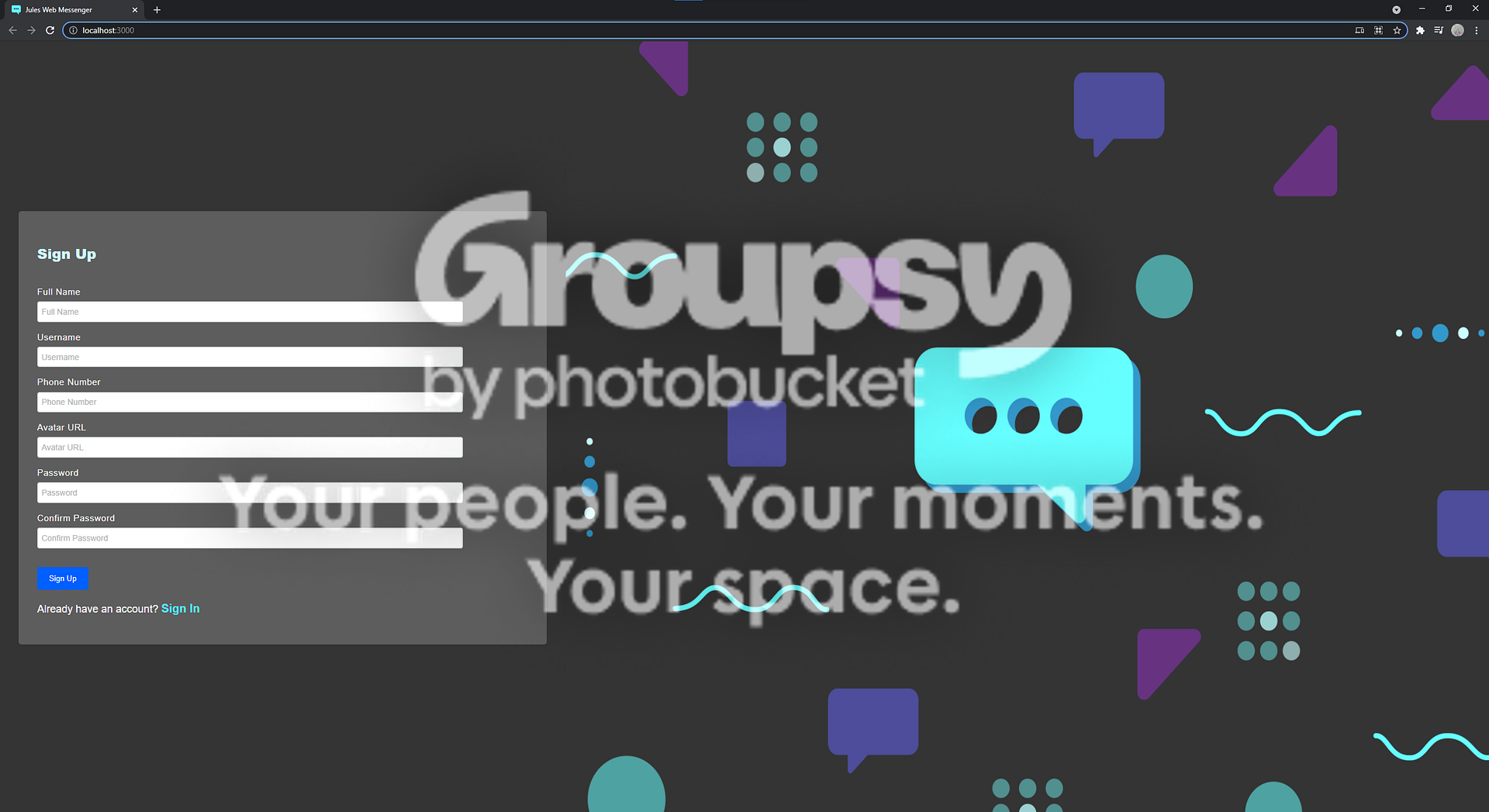 GitHub - Julianaguilar98/Jules-Web-Messenger: Messenger web app using ...