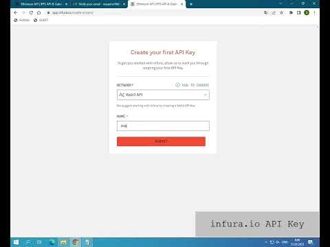 Infura.io API Key - Register and create a key