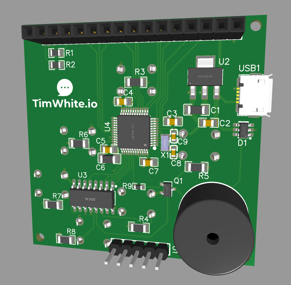 Tim White - Alarm Clock PCB Layout 3D