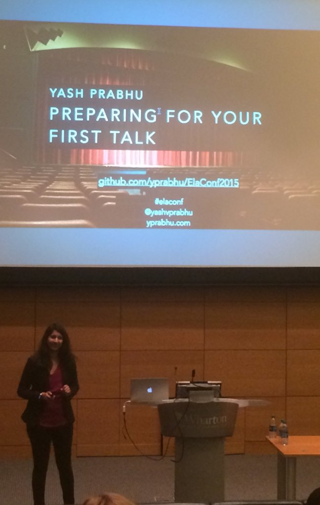 Think of public speaking as a large conversation - @yashvprabhu #ELAconf https://t.co/wE9VrrxZIm