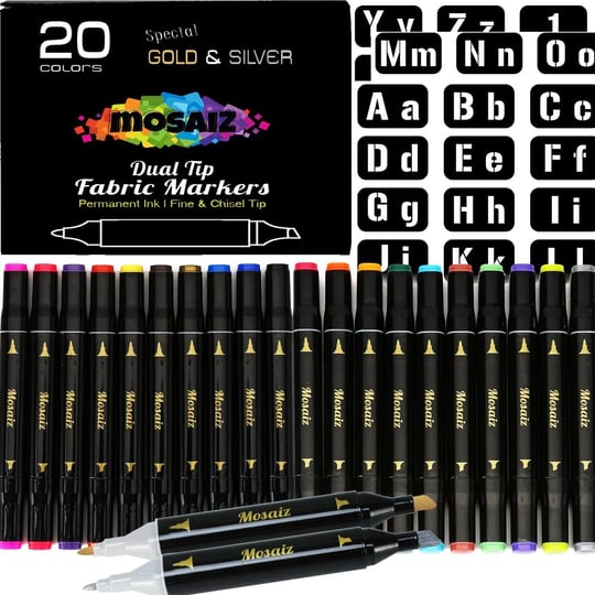 mosaiz-dual-tip-fabric-markers-20-chisel-and-fine-tip-markers-fabric-paint-pens-for-fabric-decoratin-1