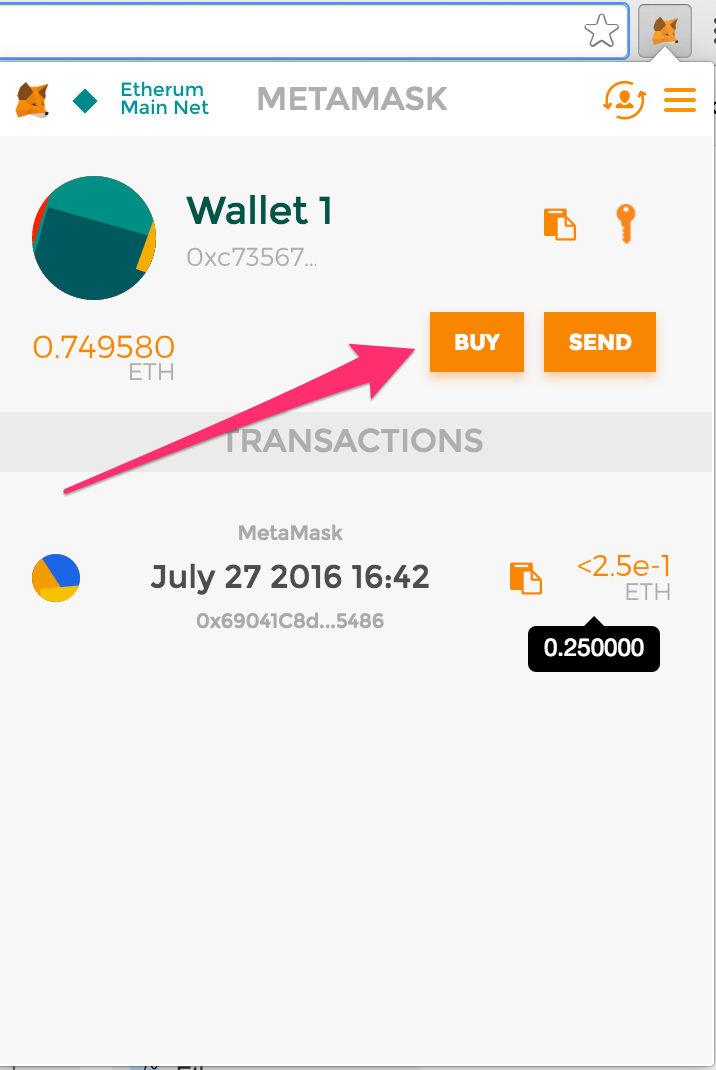 MetaMask Buy button