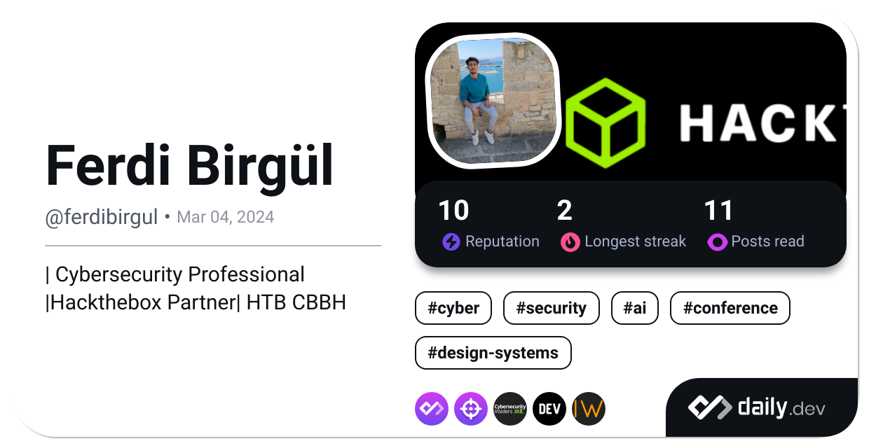 Ferdi Birgül's Dev Card