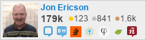 profile for Jon Ericson on Stack Exchange, a network
of free, community-driven Q&A sites