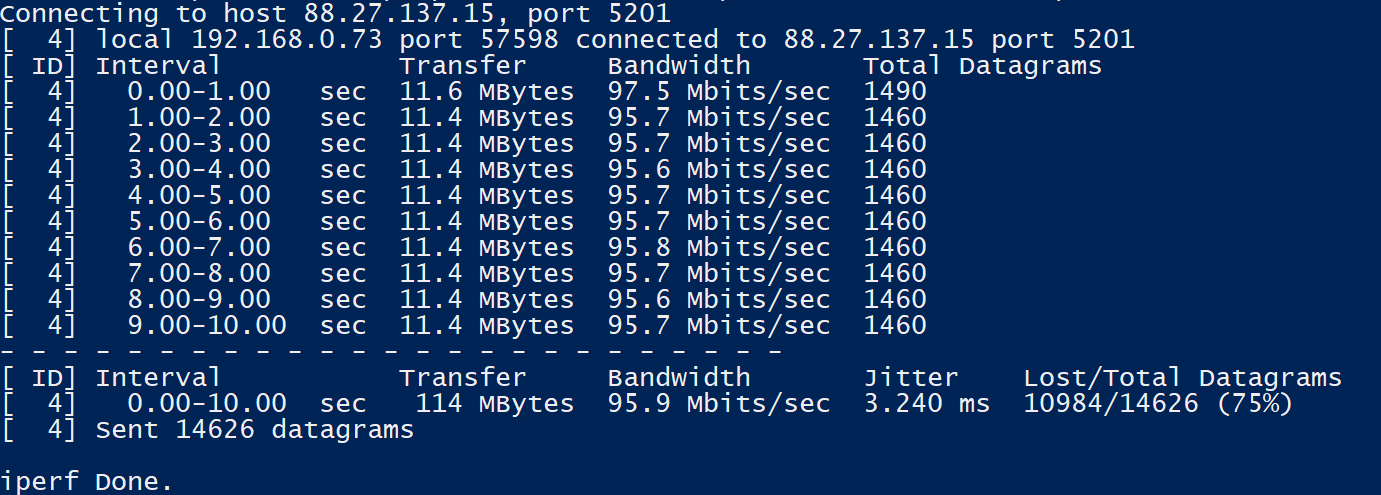 test UDP
