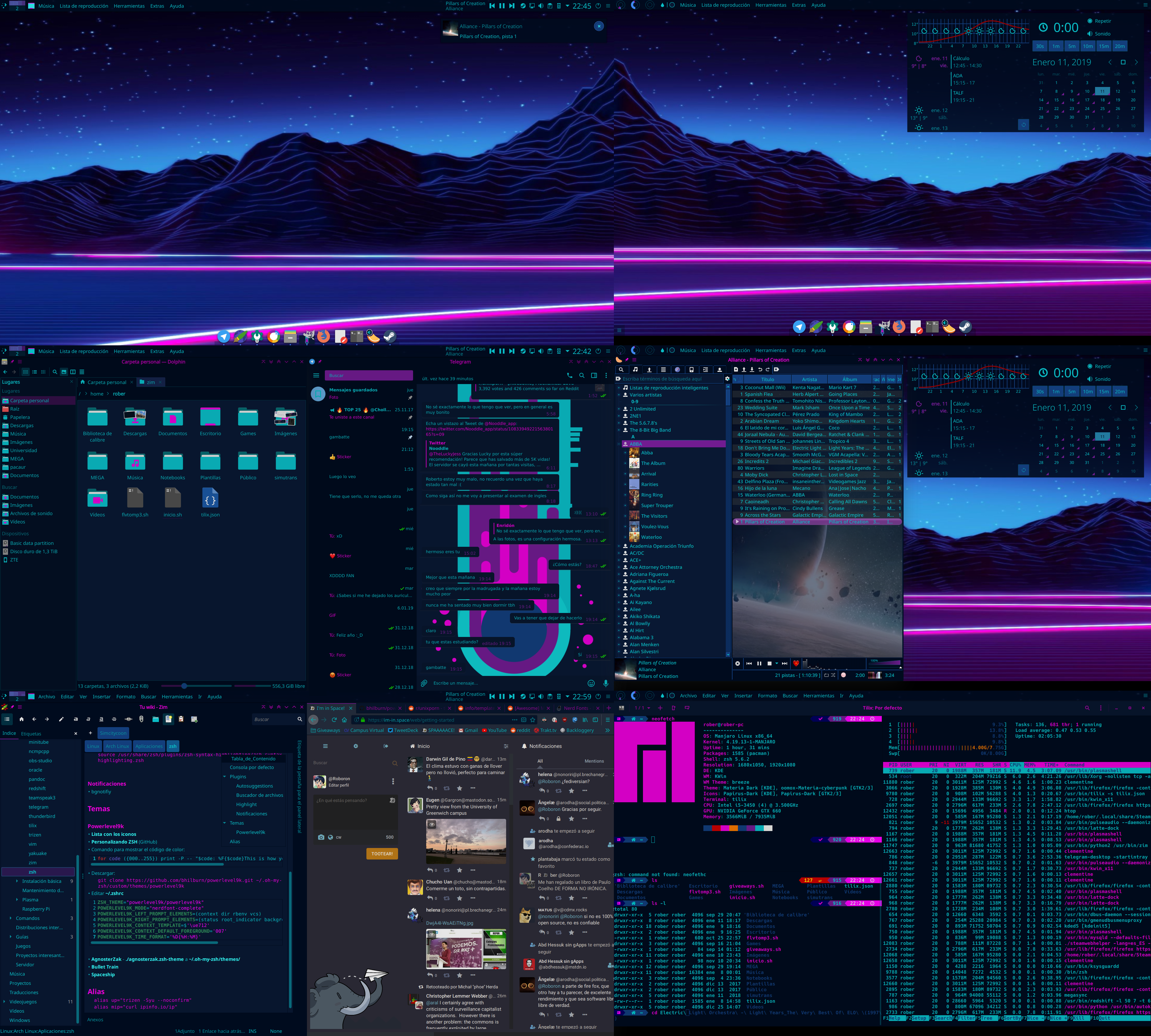 Cyberpunk Neon theme in action