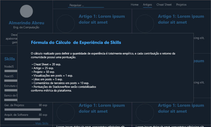 Modal da Contagem de Skills