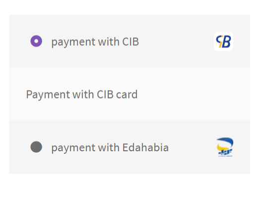This is the display of payment methods in the checkout page