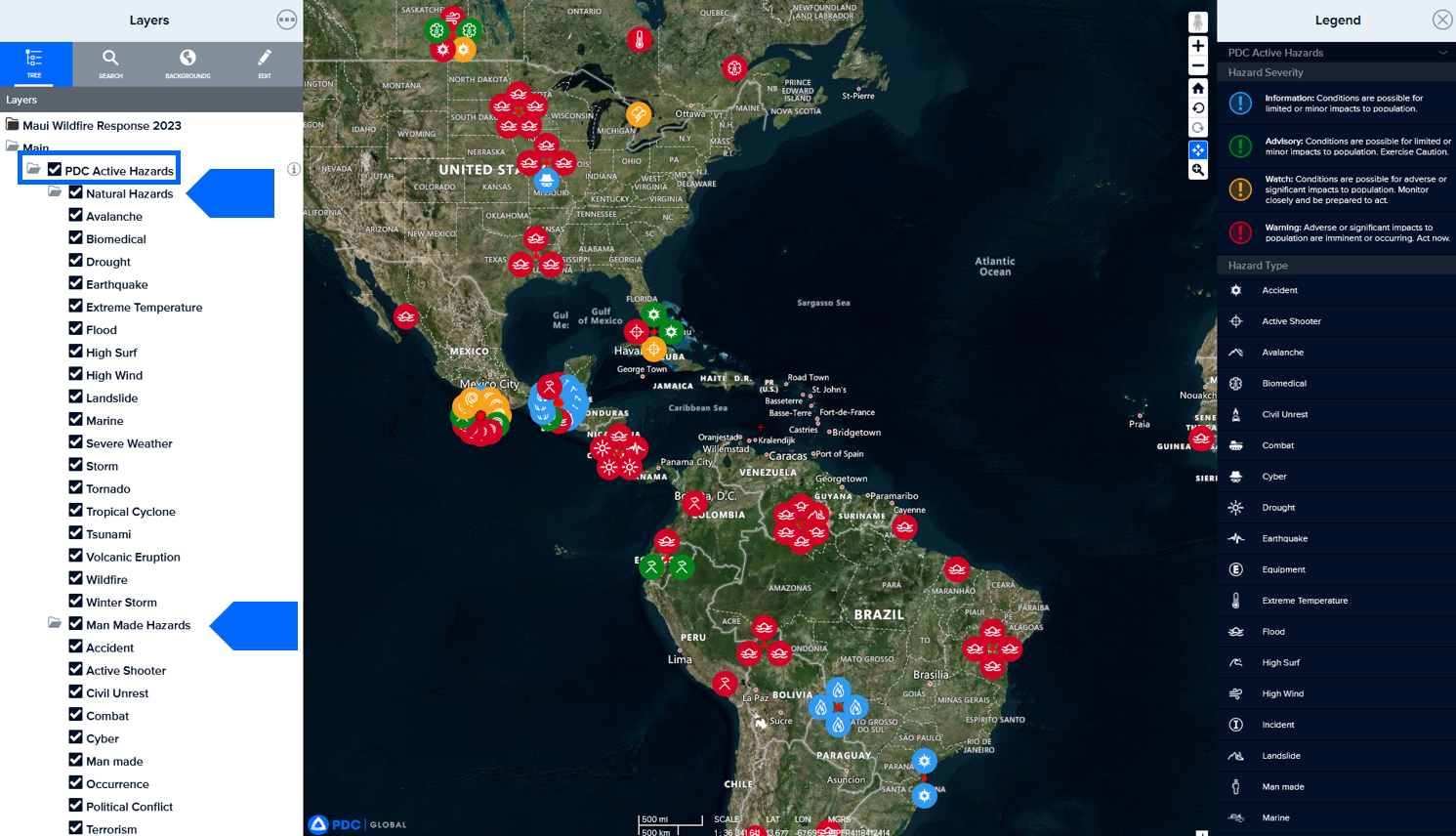 A map of the world with different colored circles Description automatically generated