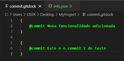 Outro commit no arquivo commit.gitdock