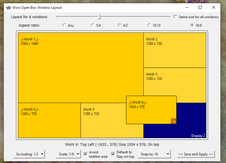 WOB Window Layout GUI Screenshot