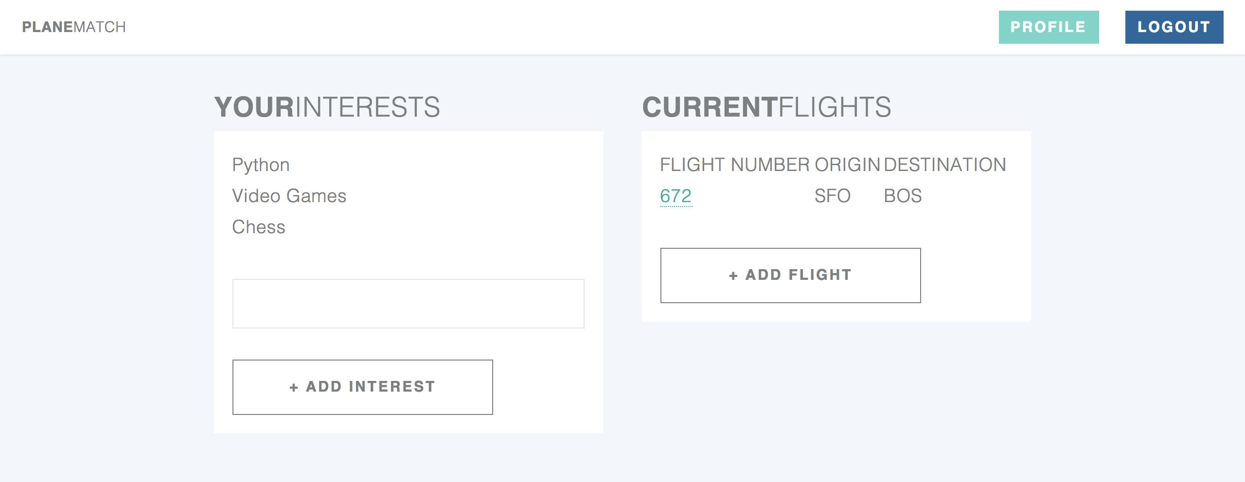 profile with flight