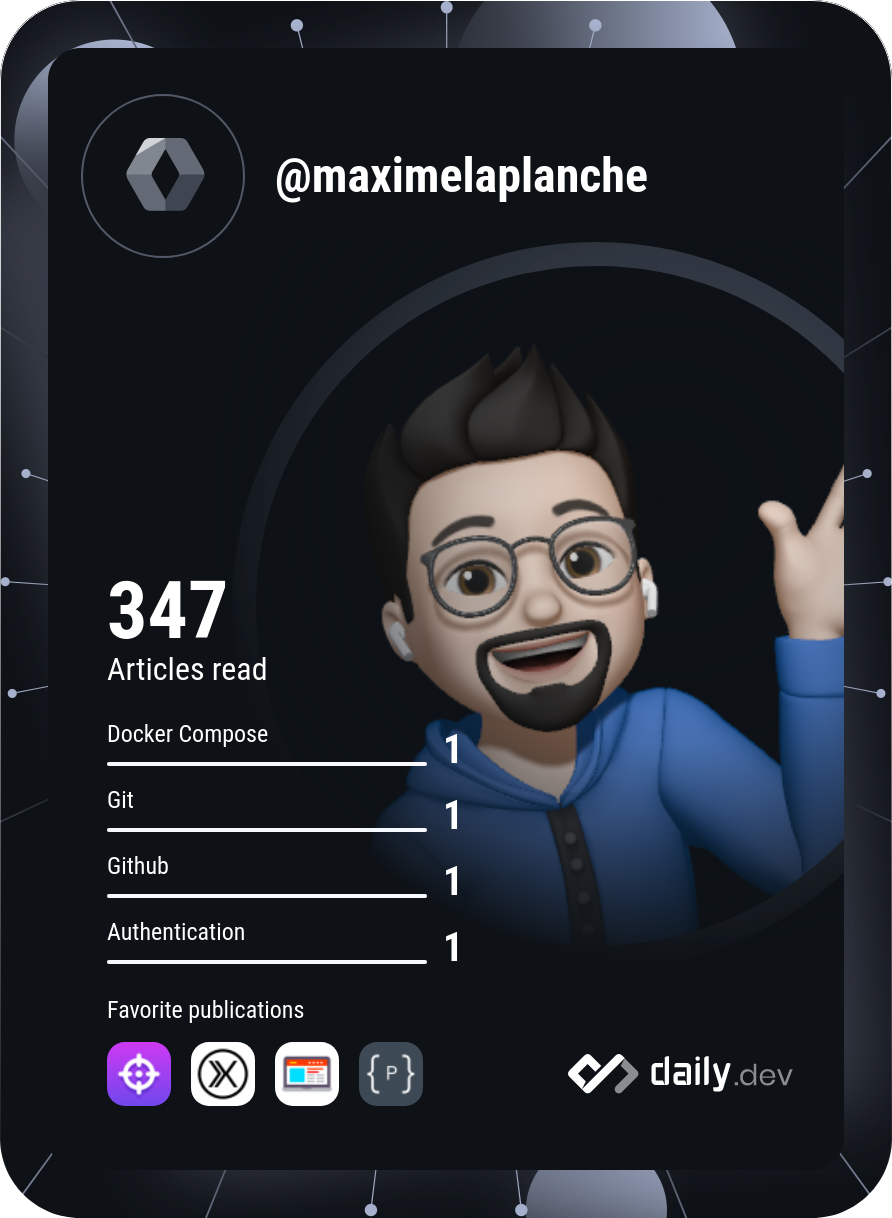 Maxime LAPLANCHE's Dev Card