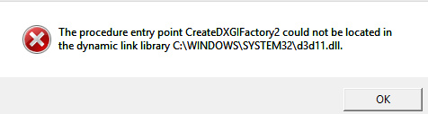 createdxgifactory2 error