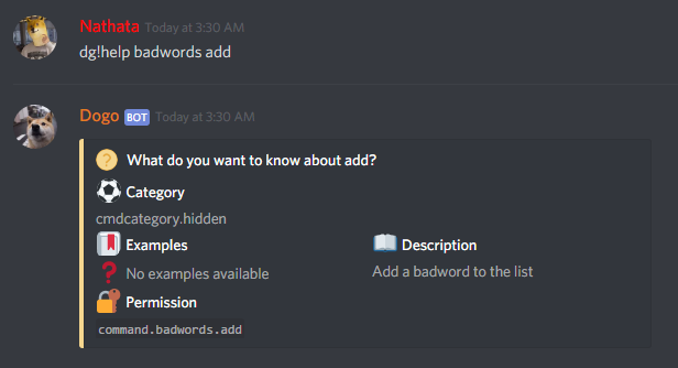 Help Embed for badwords add