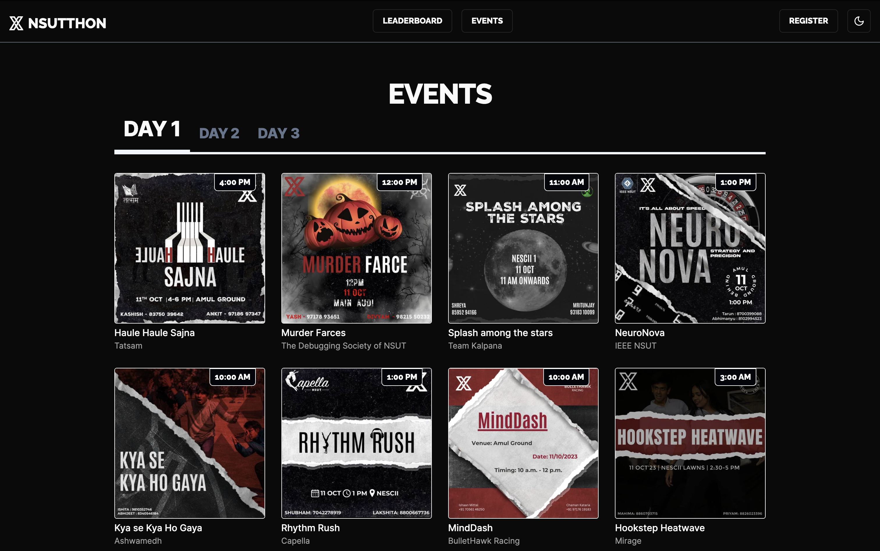 Events Page