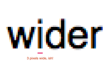 Enlarged view of a word of 24px text.