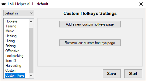 Custom hotkeys