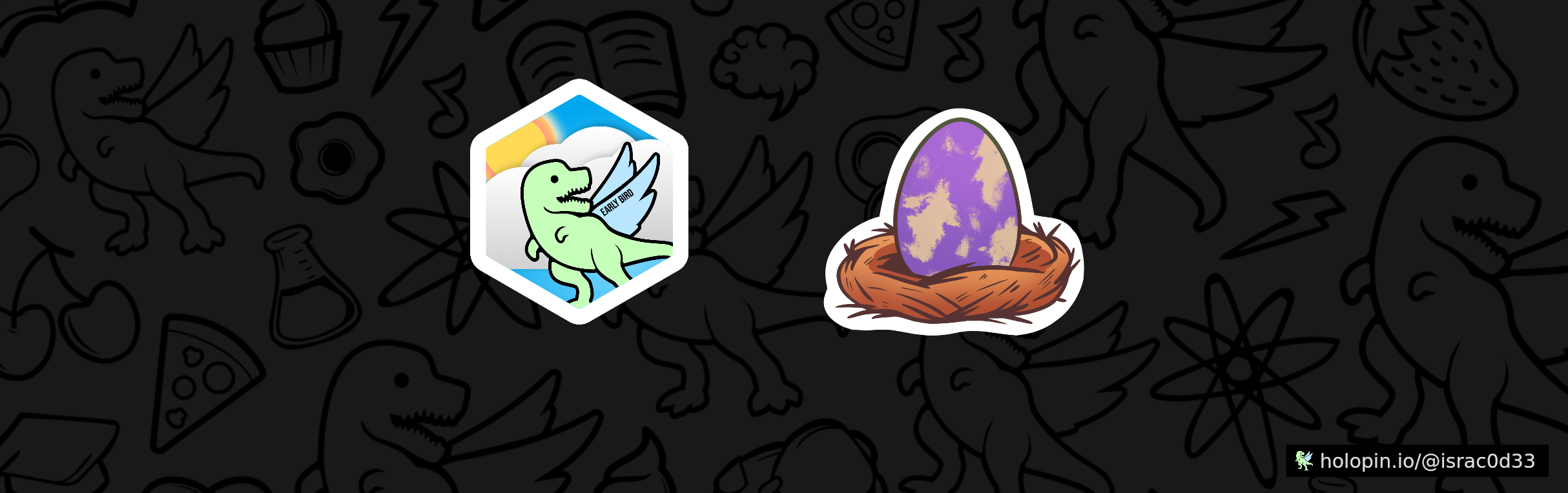 An image of @israc0d33's Holopin badges, which is a link to view their full Holopin profile