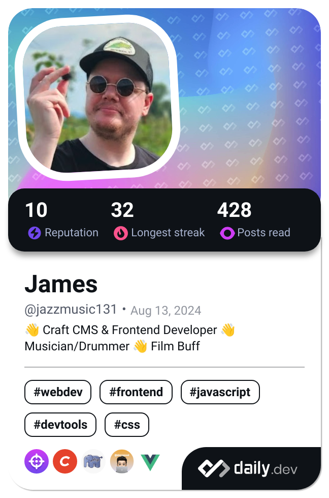 James's Dev Card