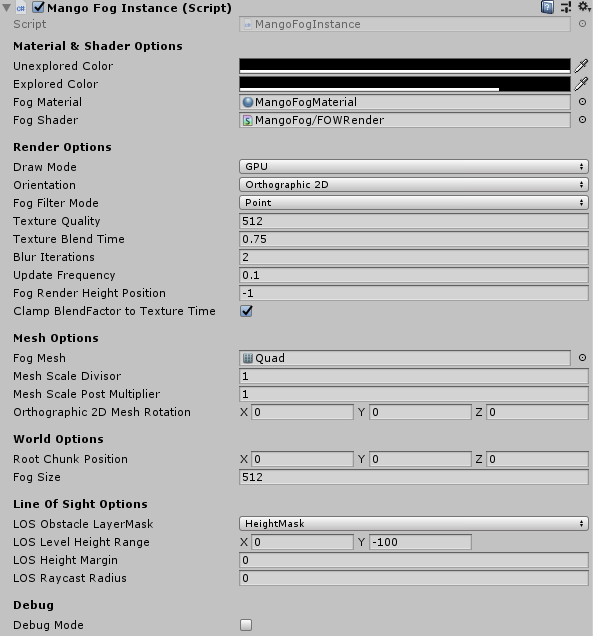 MangoFog2D Inspector Setup