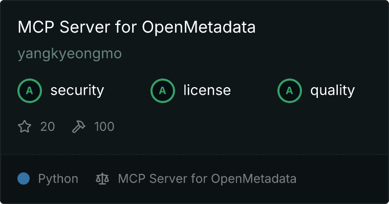 Server for OpenMetadata MCP server