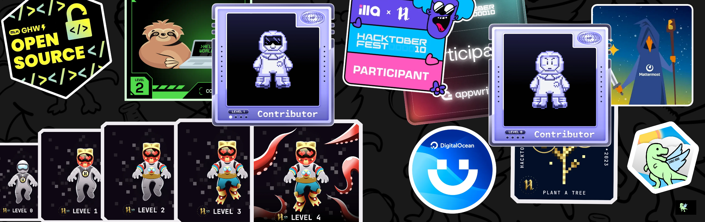 An image of @flickerbot's Holopin badges, which is a link to view their full Holopin profile