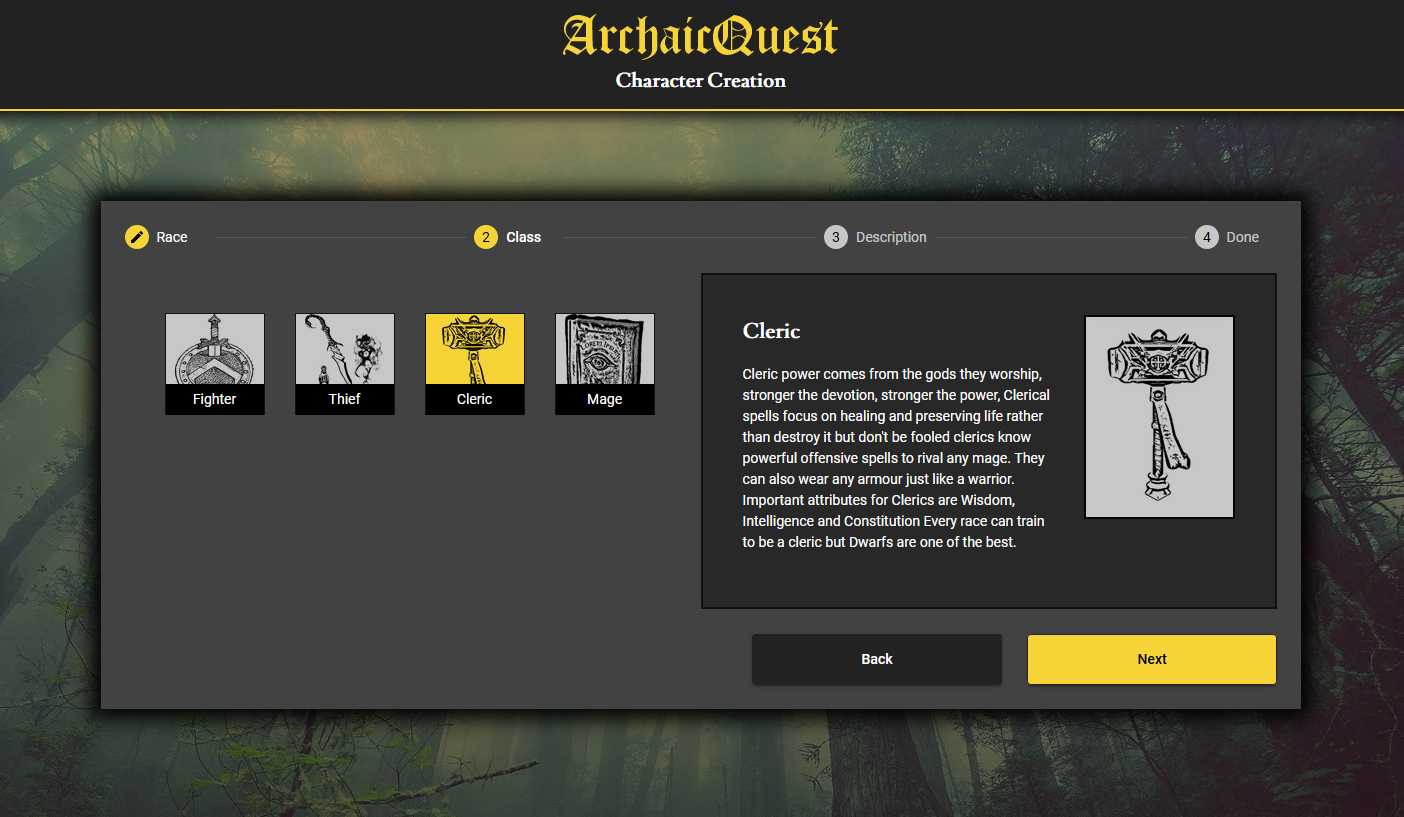 alt ArchaicQuestII Web Client