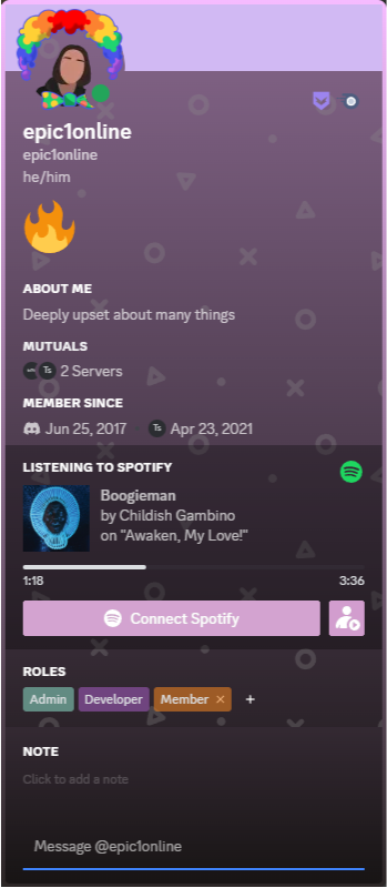 User Popout with Nitro Theme