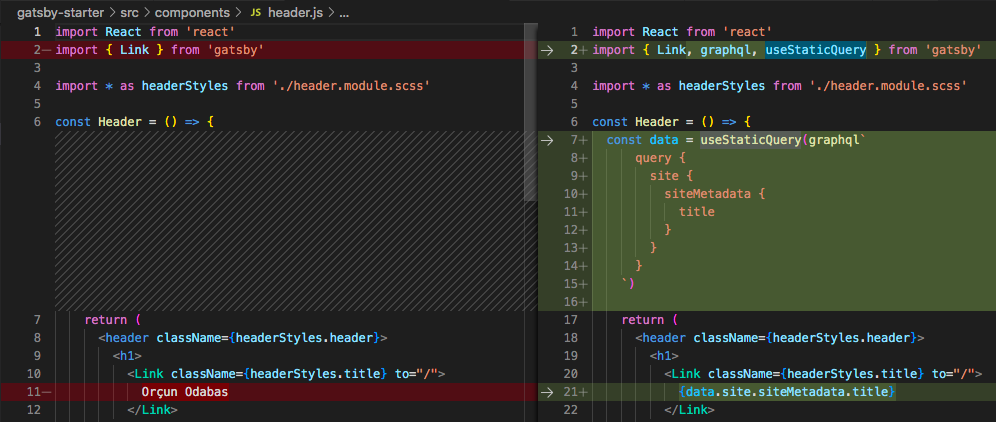 How Gatsby Works - Add GraphQL Query to header component