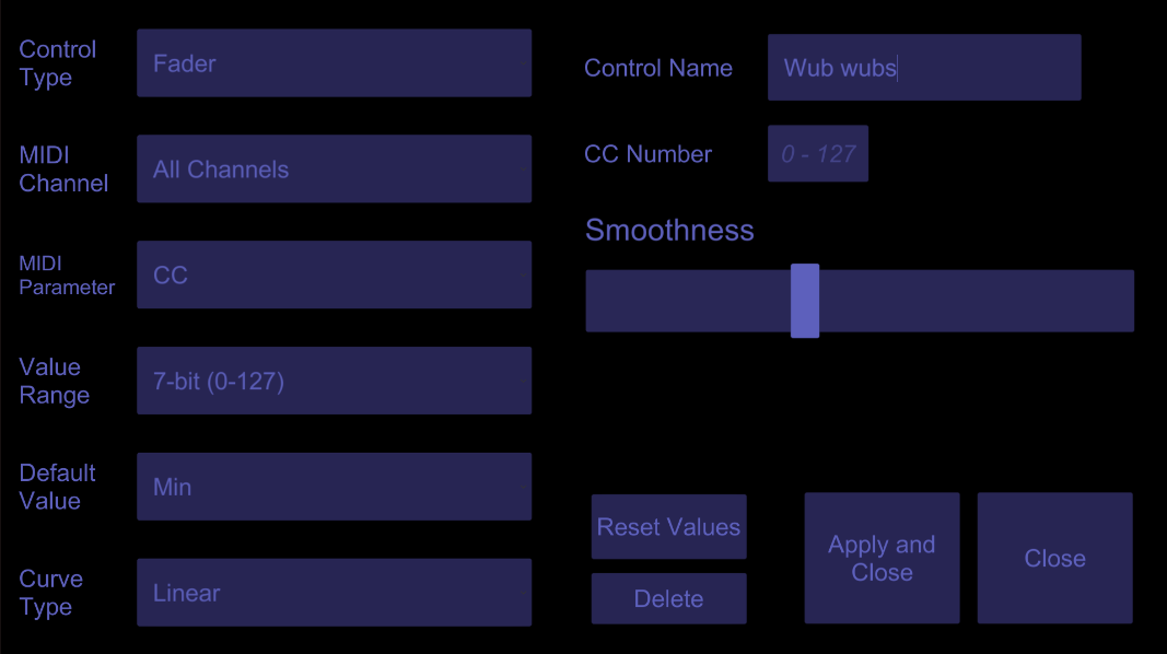 Fader options