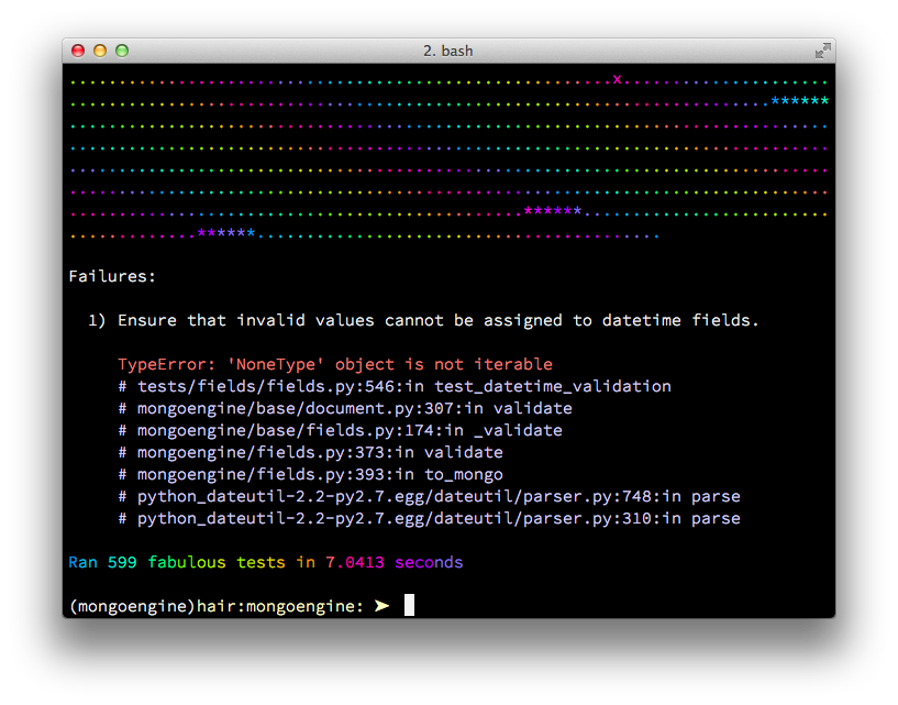 Example console output