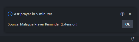 prayer time reminder notification