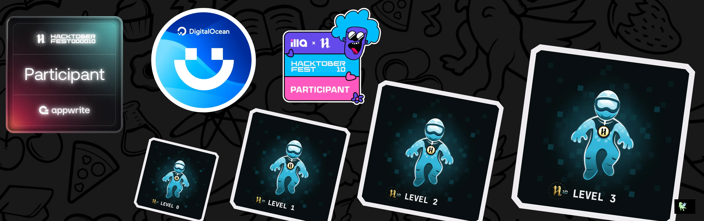 An image of @tejajanakiram's Holopin badges, which is a link to view their full Holopin profile