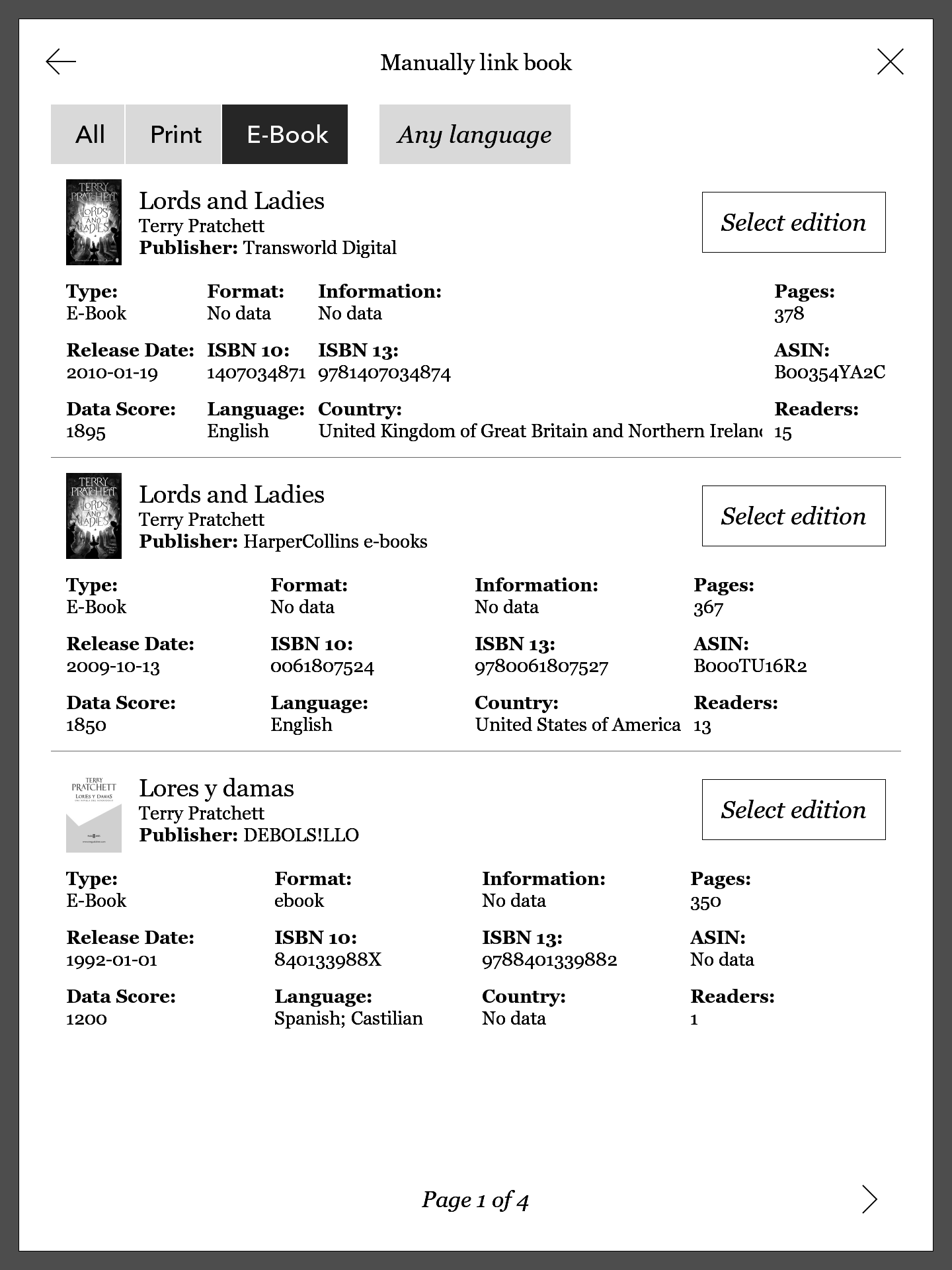 Manually linking edition