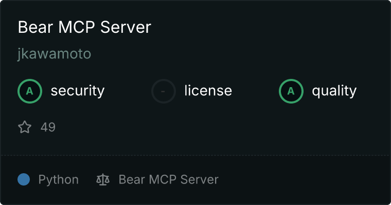 Bear Server MCP server