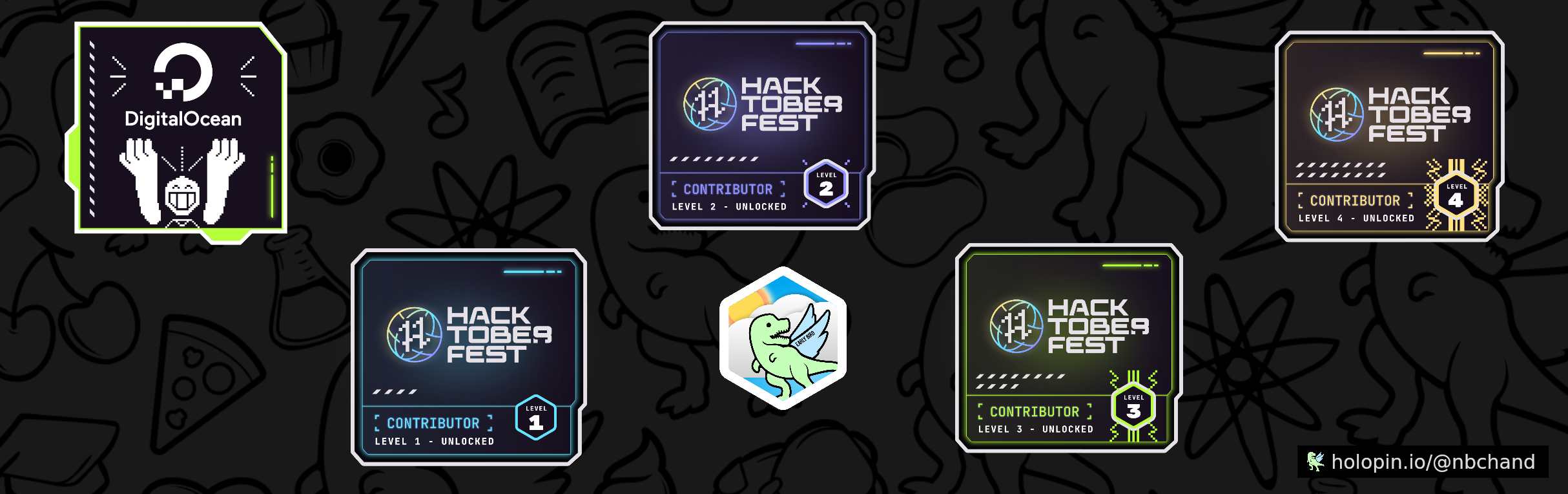 An image of @nbchand's Holopin badges, which is a link to view their full Holopin profile
