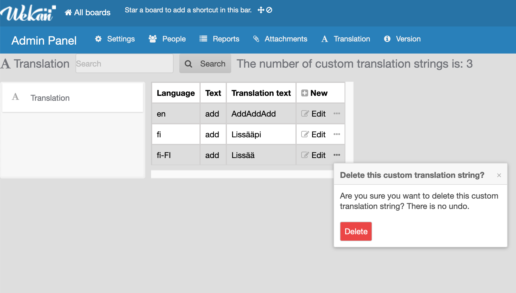 Translation Custom String