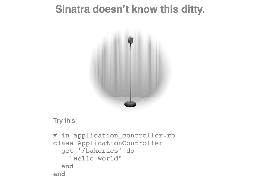 Sinatra error message