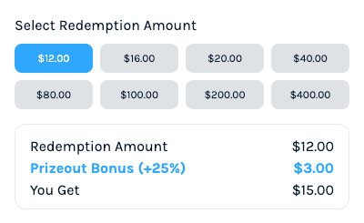 Prizeout calculation