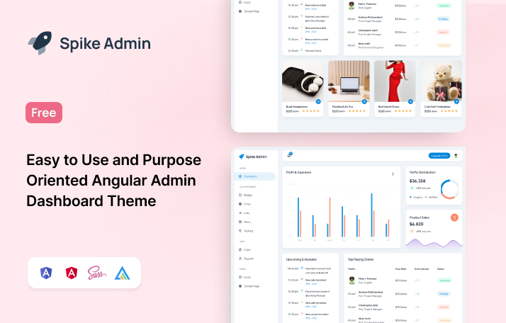 Spike Free Tailwind React Admin Template Demo Screenshot