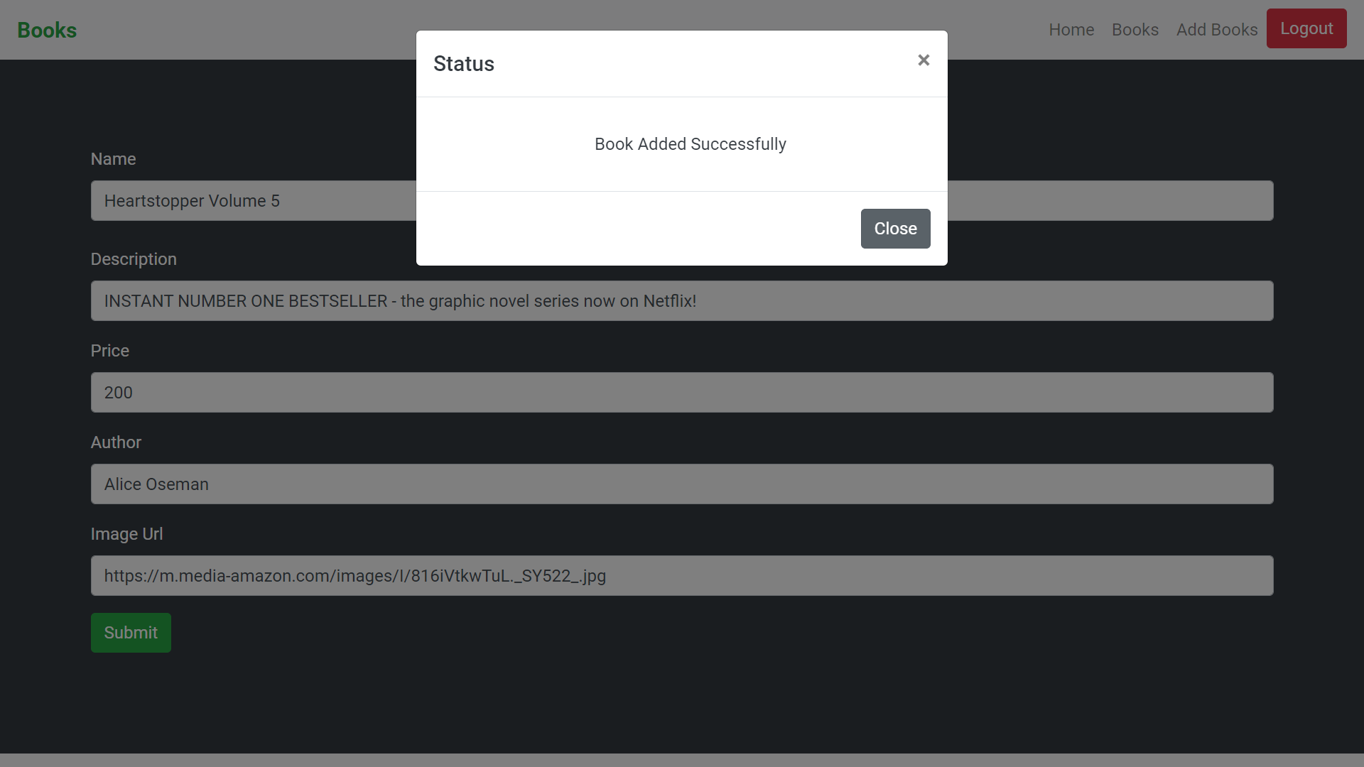 Book Added Successfully