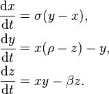 Lorenz System formulas