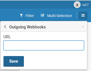 Wekan Outgoing Webhooks screenshot