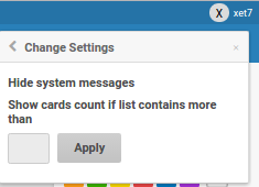 Wekan hide system messages screenshot