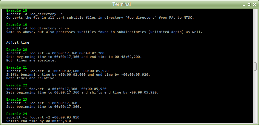 Help examples