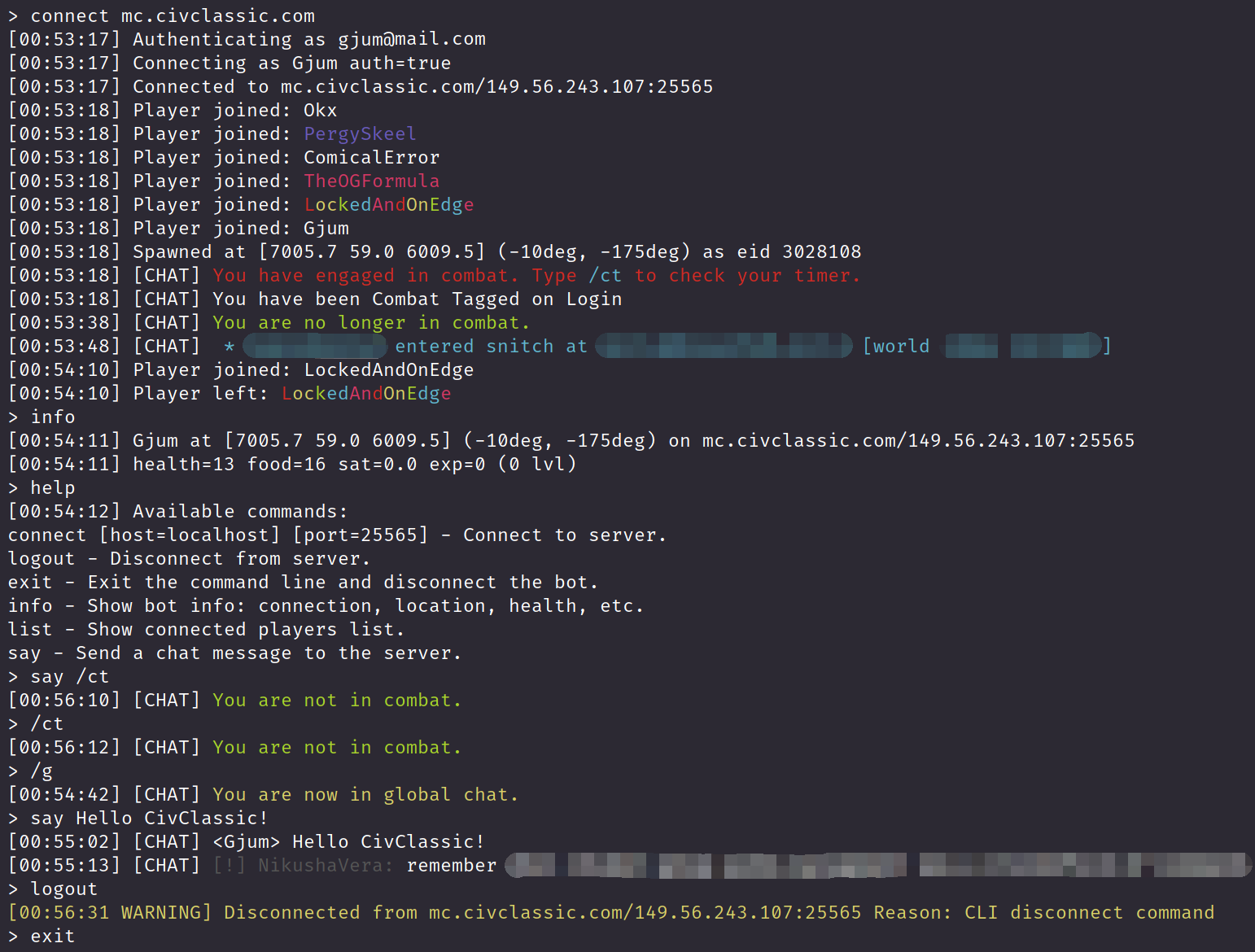 Botlin example session