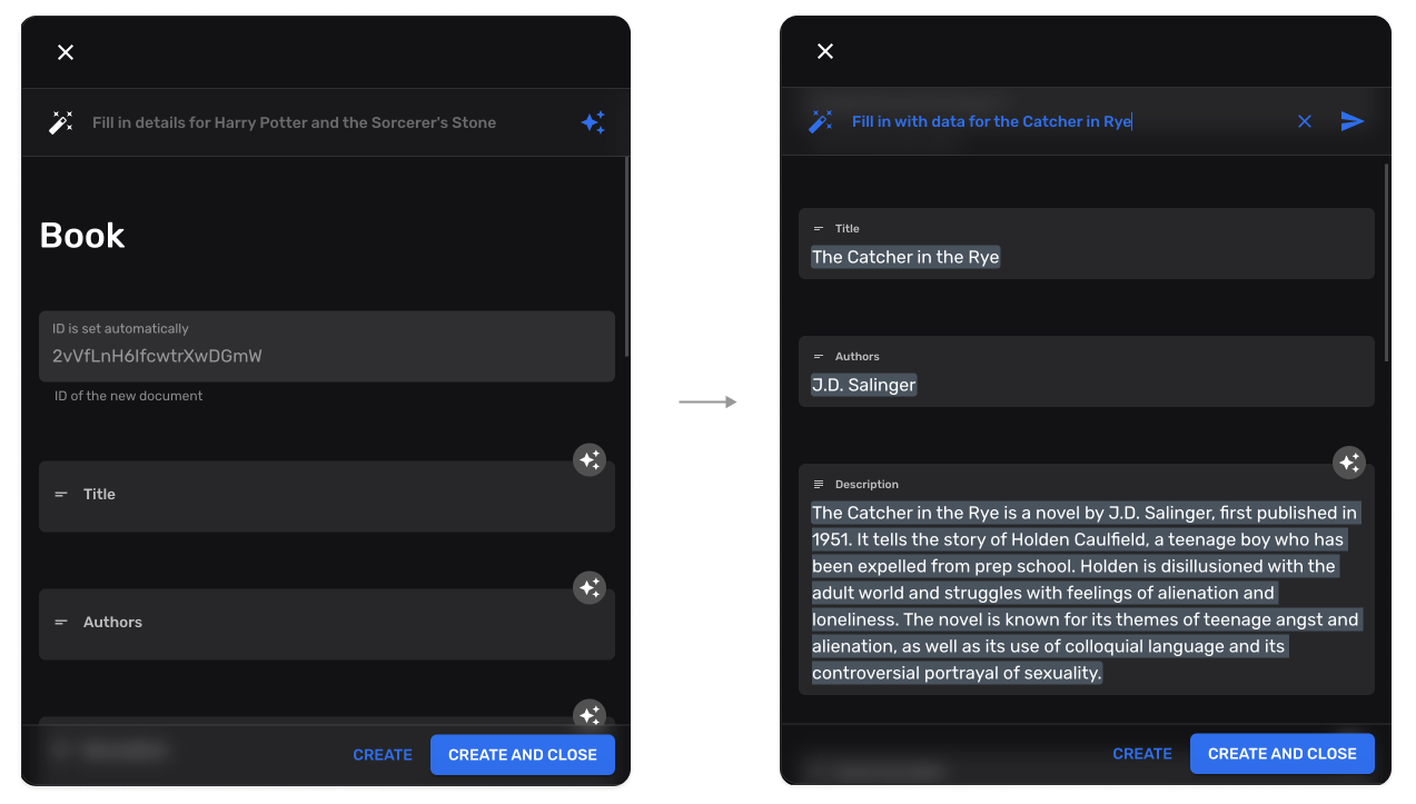 Data enhancement UI