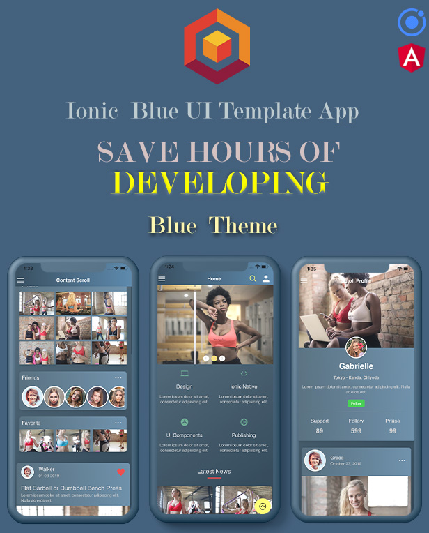 Ionic 5 / Angular 8 Blue UI Theme / Template App | Starter App